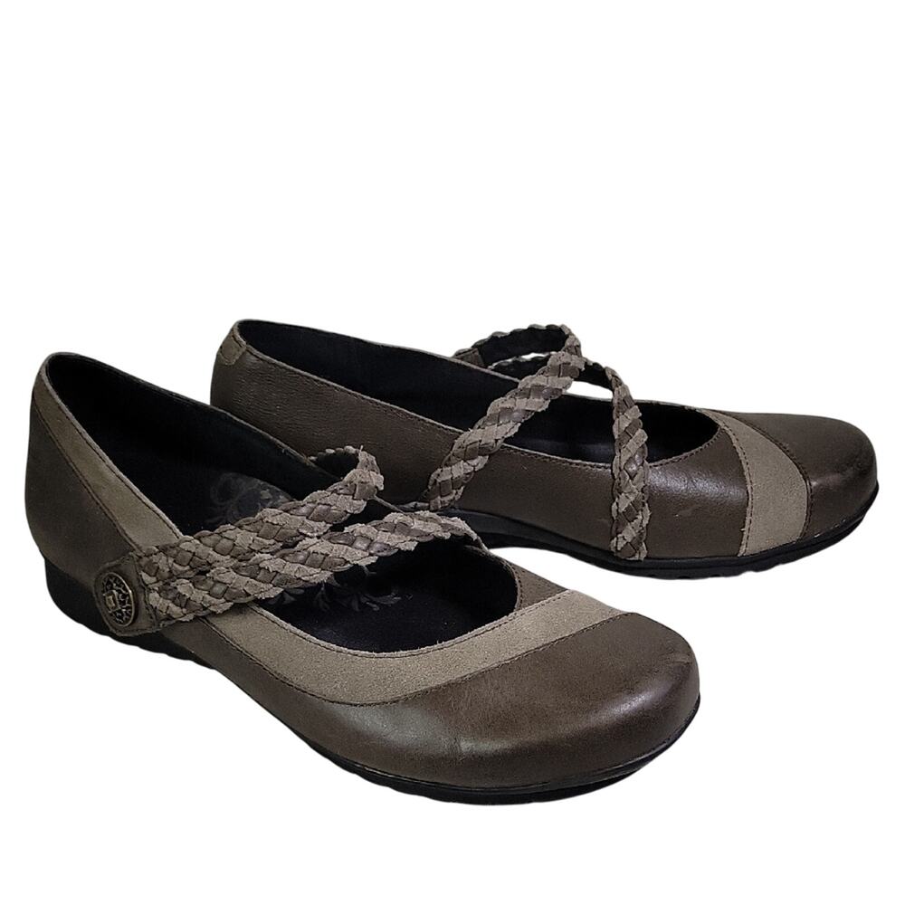 Aetrex Ada Comfort Wedge Leather Mary Jane Shoes Womens Size EU 40 US 9-9.5